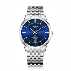 Alexandre Christie AC 8709 Silver Blue Man Slim Elegance Sapphire MDBSSBU